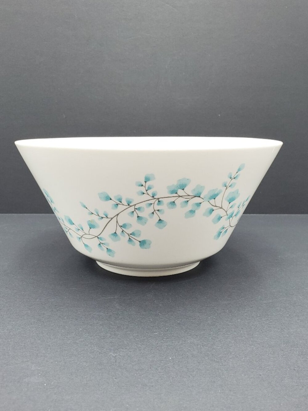 Martha Stewart Maidenhair Fern Blue Salad Serving Bowl Blue Floral 9" Bowl